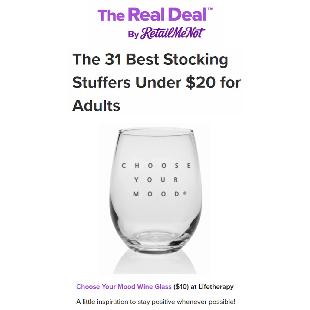 Best stocking stuffer by RetailMeNot | Lifetherapy Choose Your Mood Wine Glasses