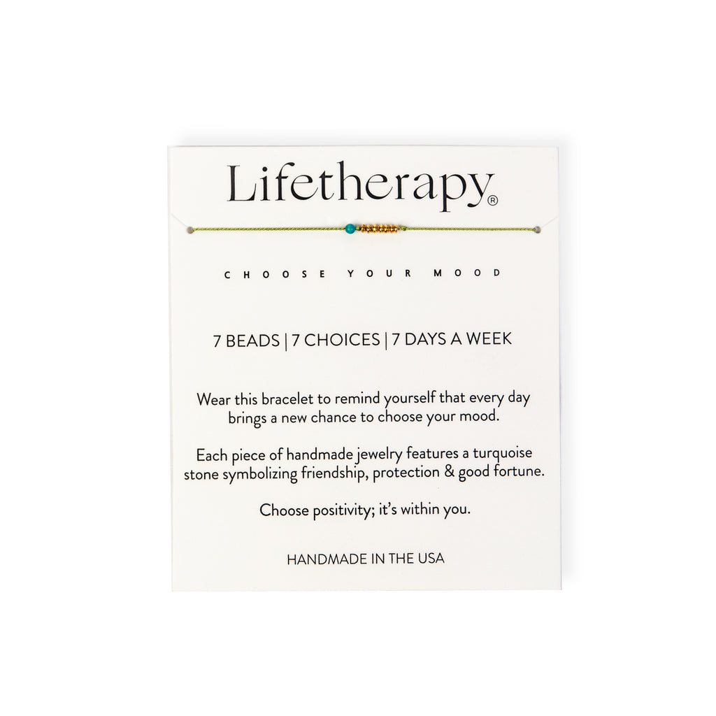 Green gold vermeil thread 7 bracelet | choose your mood by Lifetherapy