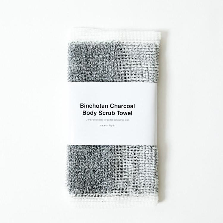 A scrub towel that brings the benefits of Binchotan to the entire body.