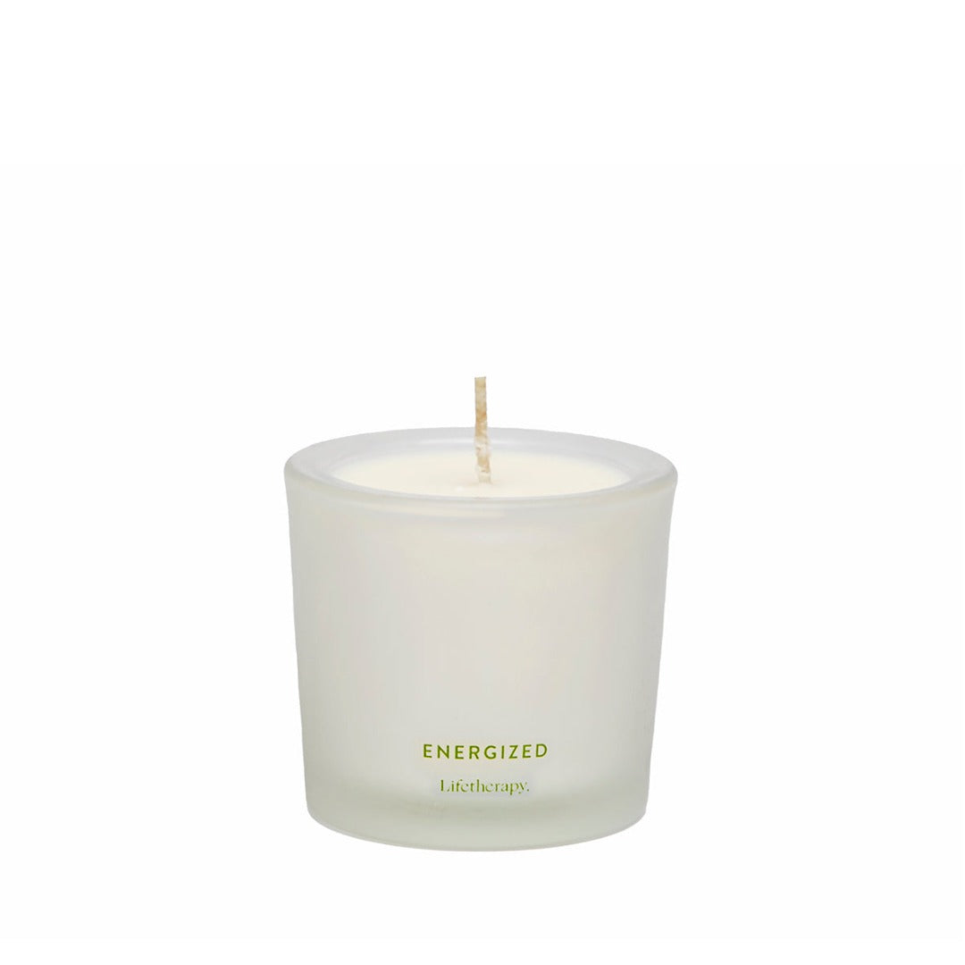 Jasmine & Red Orange scented soy candle votive - Energized